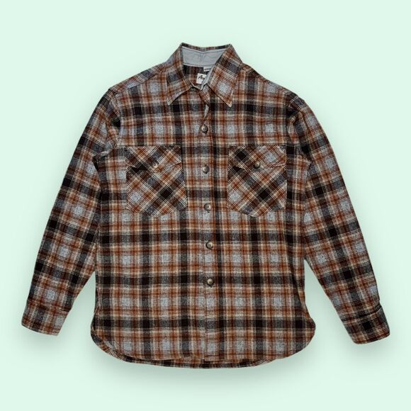 Amana Woolen Mill Workwear Shirt Mens Medium 80/20 Wool/Nylon 70s Vintage Plaid - Picture 12 of 12